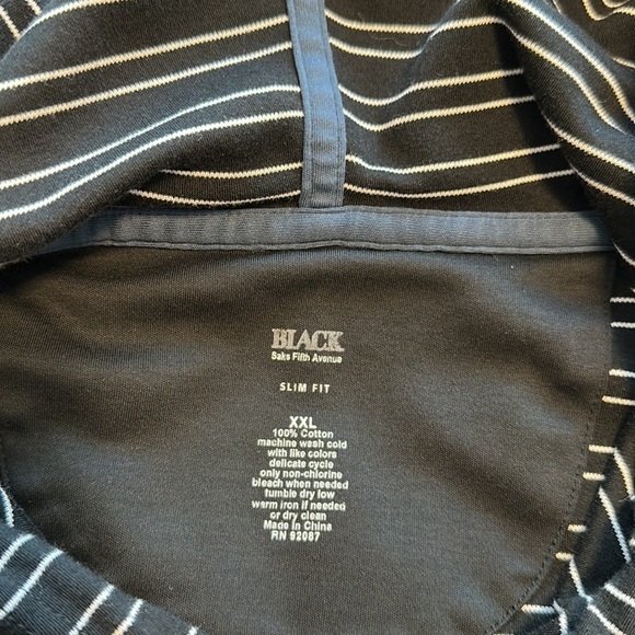 Saks Fifth Avenue X Black Slim Fit Jersey Hoodie - Size XXL - Picture 5 of 10
